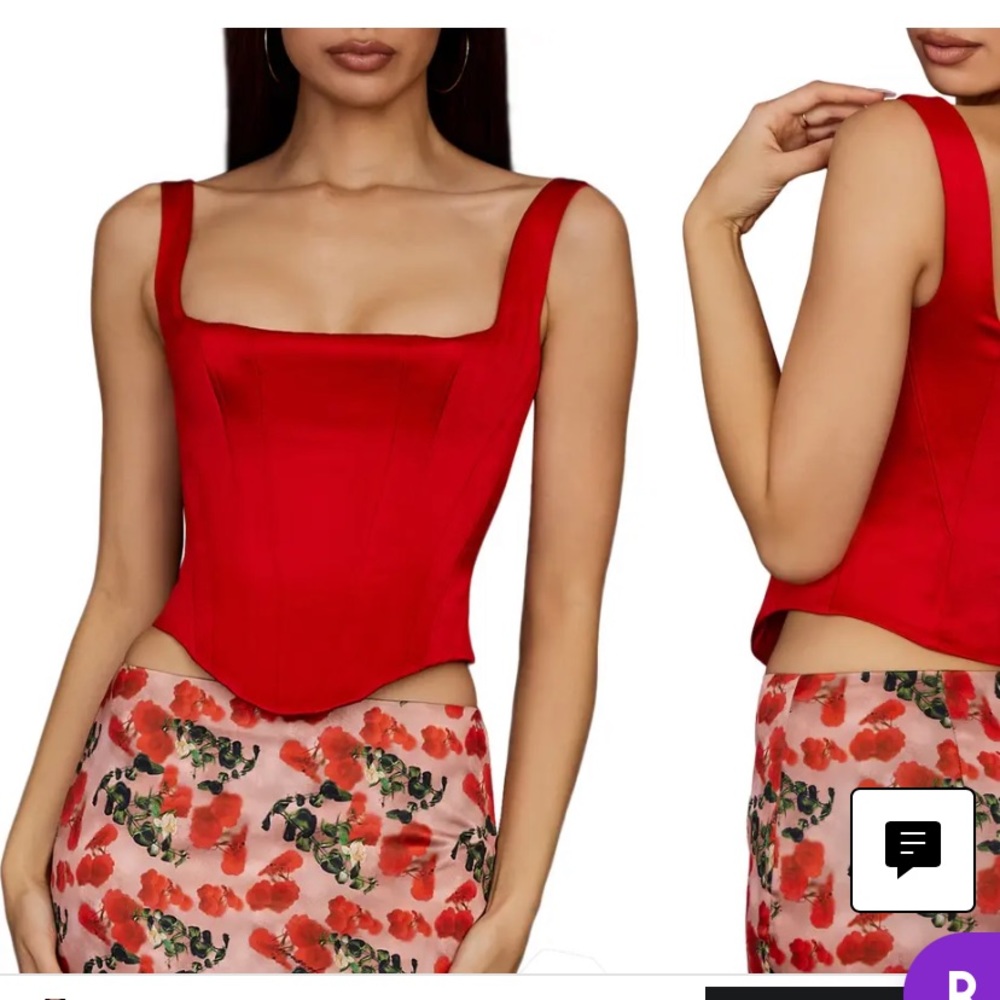house of cb red satin corset new with tags